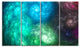 Colorful Rotating Fractal Galaxies, Abstract Wall Art Canvas, 48"x28", 4 Panels