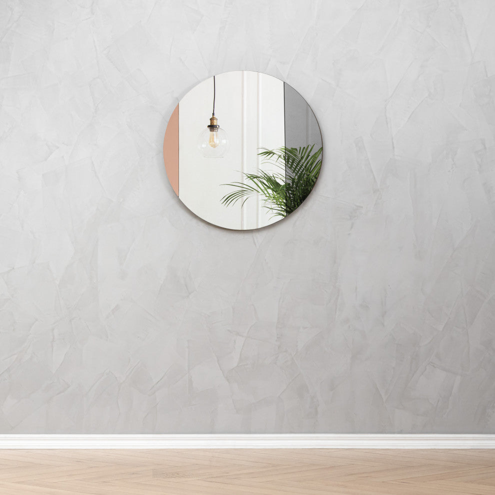 Alpha Accent Mirror, Rose Gold, Smoke, 24"
