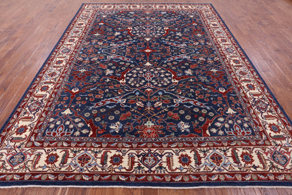 9' 2" X 11' 8" Handmade Persian Fine Serapi Wool Rug - Q13751