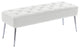 Button Tufts Bedroom Bench, White-Pu Leather