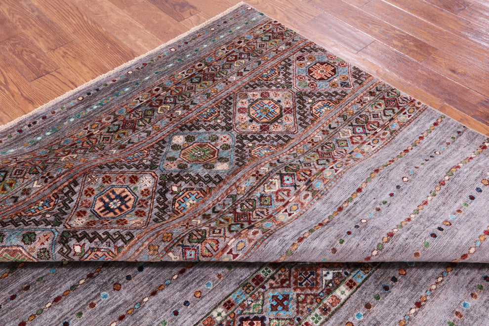 6' 10" X 9' 9" Khorjin Super Kazak Handmade Wool Rug Q9886
