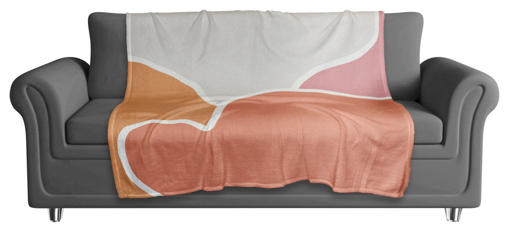 Blush Abstract 50x60 Coral Fleece Blanket
