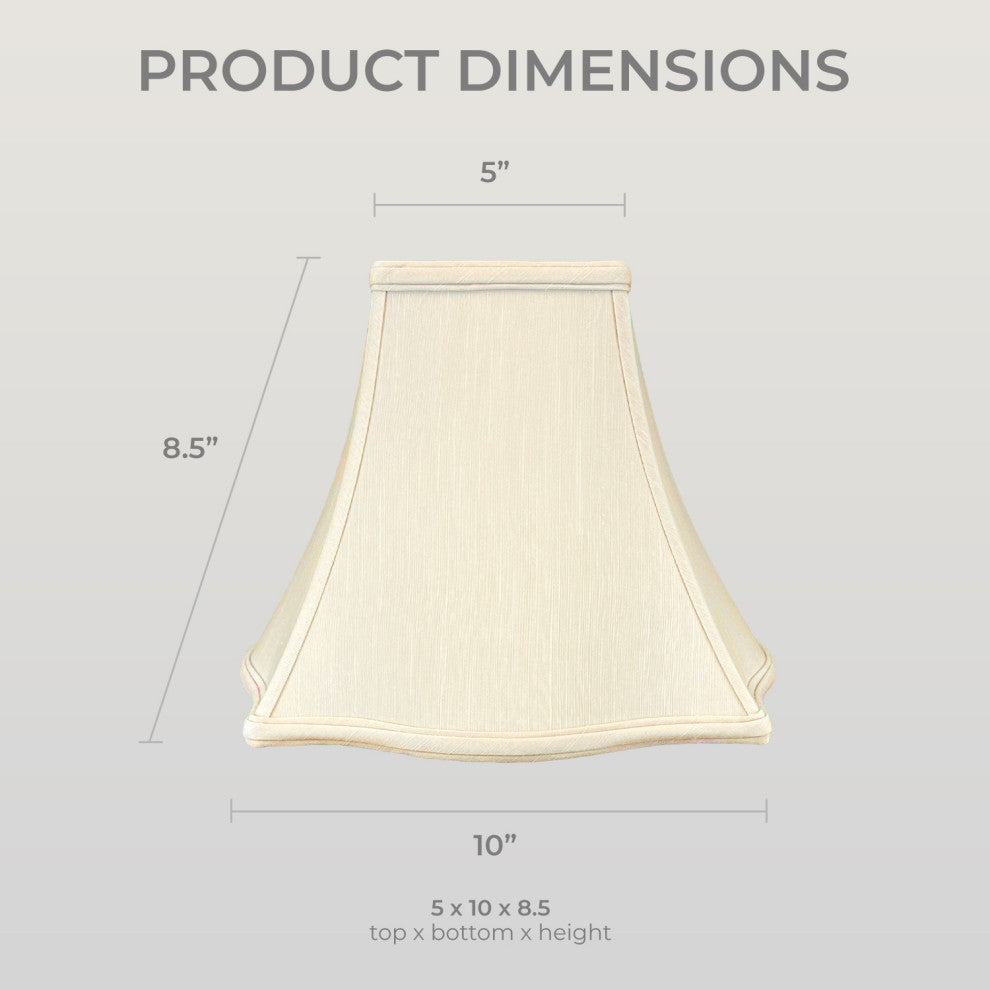 Royal Designs Fancy Square Bell Basic Lamp Shade, Beige, 4x10x8.5, Set of 2