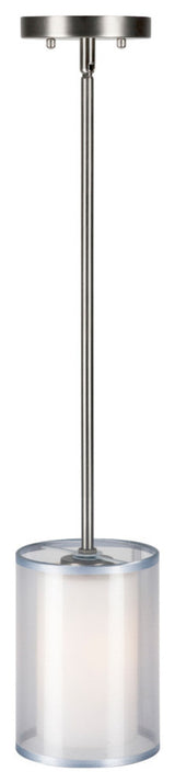 1-Light Organza Shade Pendant, Brushed Nickel