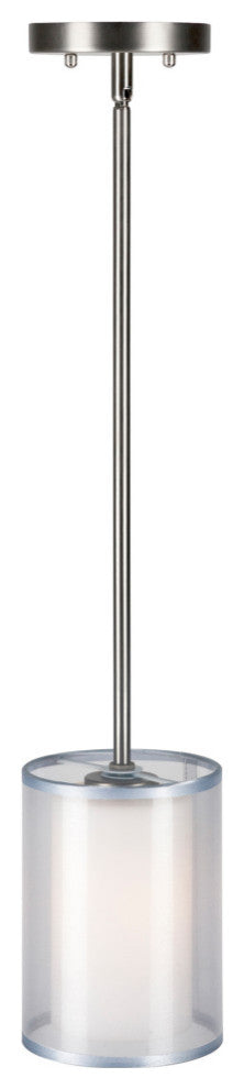 1-Light Organza Shade Pendant, Brushed Nickel