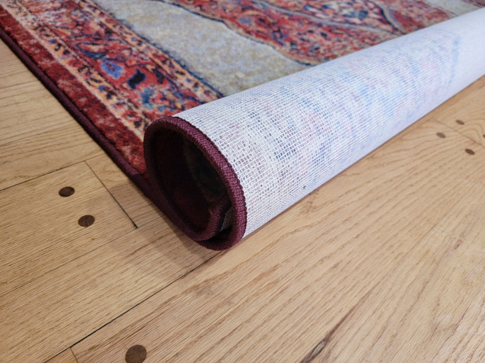 Jules + Cole Camilla Premium Area Rug | Traditional/Persian/Boho, Red, Indoor, Fall Harvest, 8'x11' Rectangle
