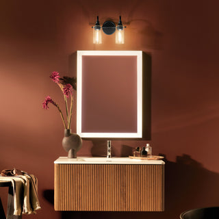 12.5" 2-Light Vanity Light With Clear Glass