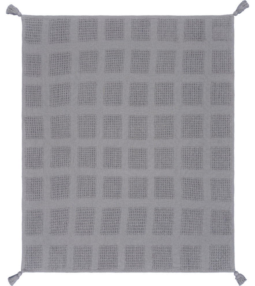 Charming Light Blue Throw Blanket, Grey
