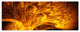 Magical Yellow Psychedelic Tree, Abstract Art on Canvas, 70"x28", 6 Panels