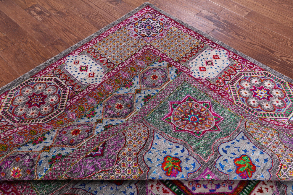 Wool & Silk Mamluk Handmade Rug 7' 9" X 9' 11" - Q13729