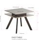 Quan Modern Coffee Table Set With Flared Legs Champagne and Gray Wood