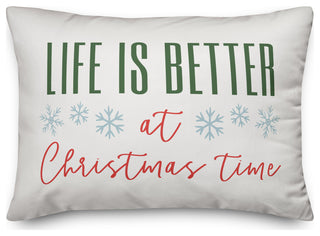 White Life Is Better At Christmas Time 20x14 Spun Poly Pillow