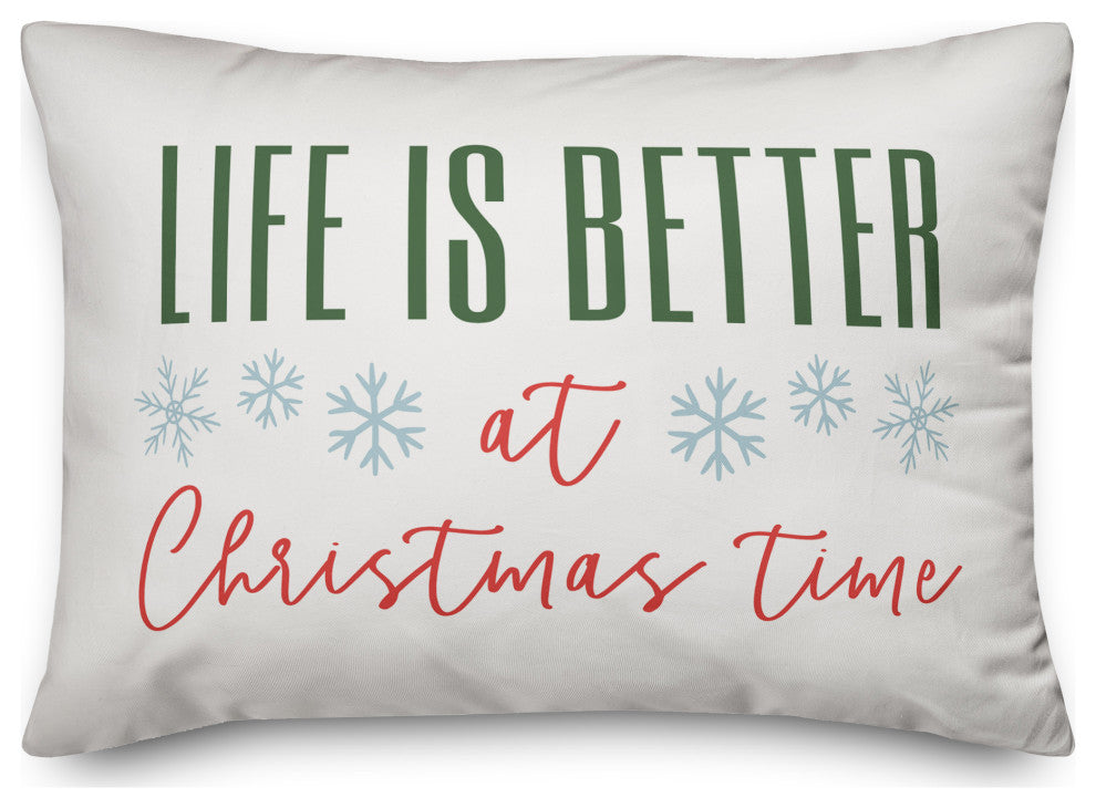 White Life Is Better At Christmas Time 20x14 Spun Poly Pillow