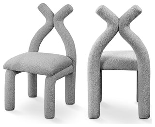 Xena Boucle Fabric Upholstered Accent/Dining Chair, Grey