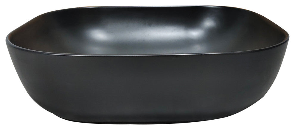 20x16" Oval Black Finish Ceramic Vessel Bathroom Vessel Sink
