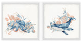 Octopus and Whale Diptych, 2-Piece Set, 24x24 Panels