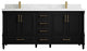 Aberdeen 72 Double Sink Bath Vanity in Black 2" Calacatta Nuvo