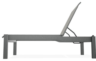 Leeward Sling Stackable Outdoor Chaise Lounge, Smoke/Graphite