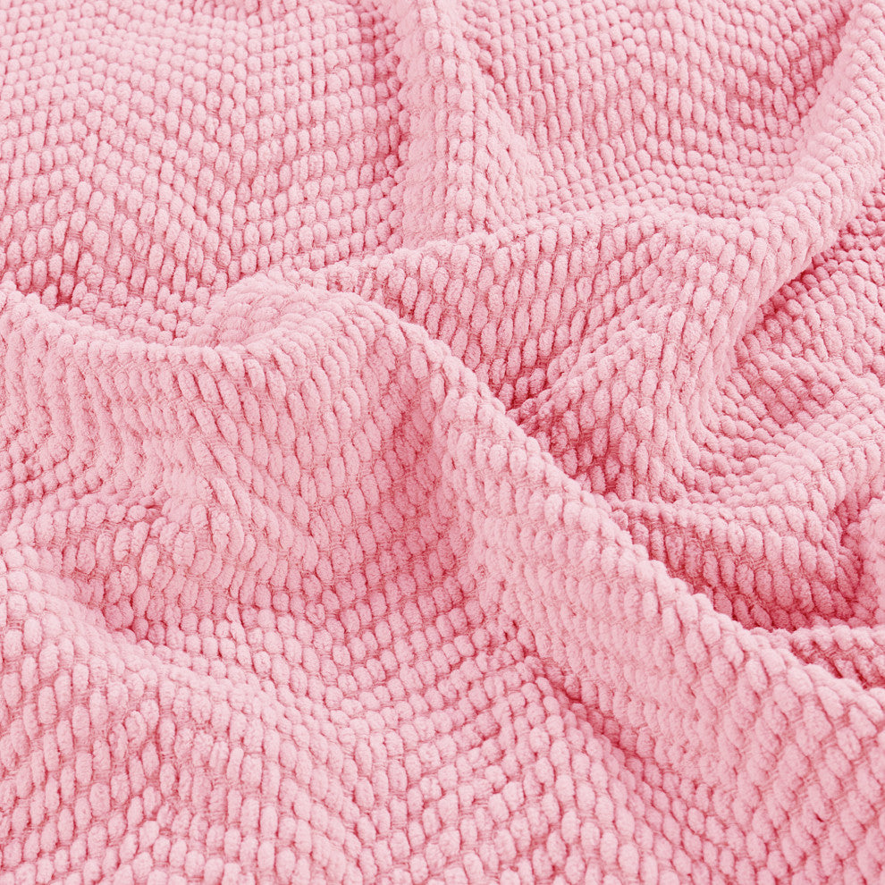 Tweed Knitted Throw Blanket, Candy Pink, 60"x80"