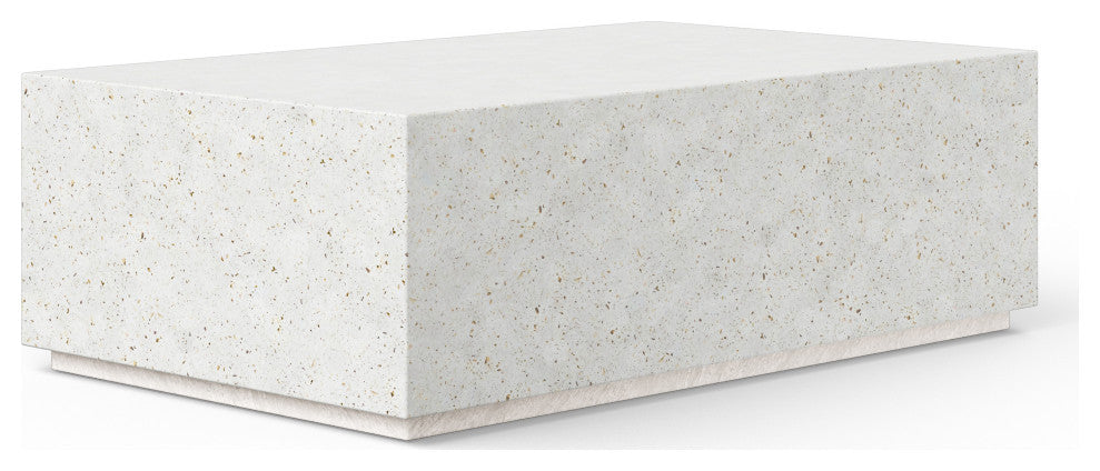 Mixx, Bloc Rectangular Coffee Table, Ivory Terrazzo