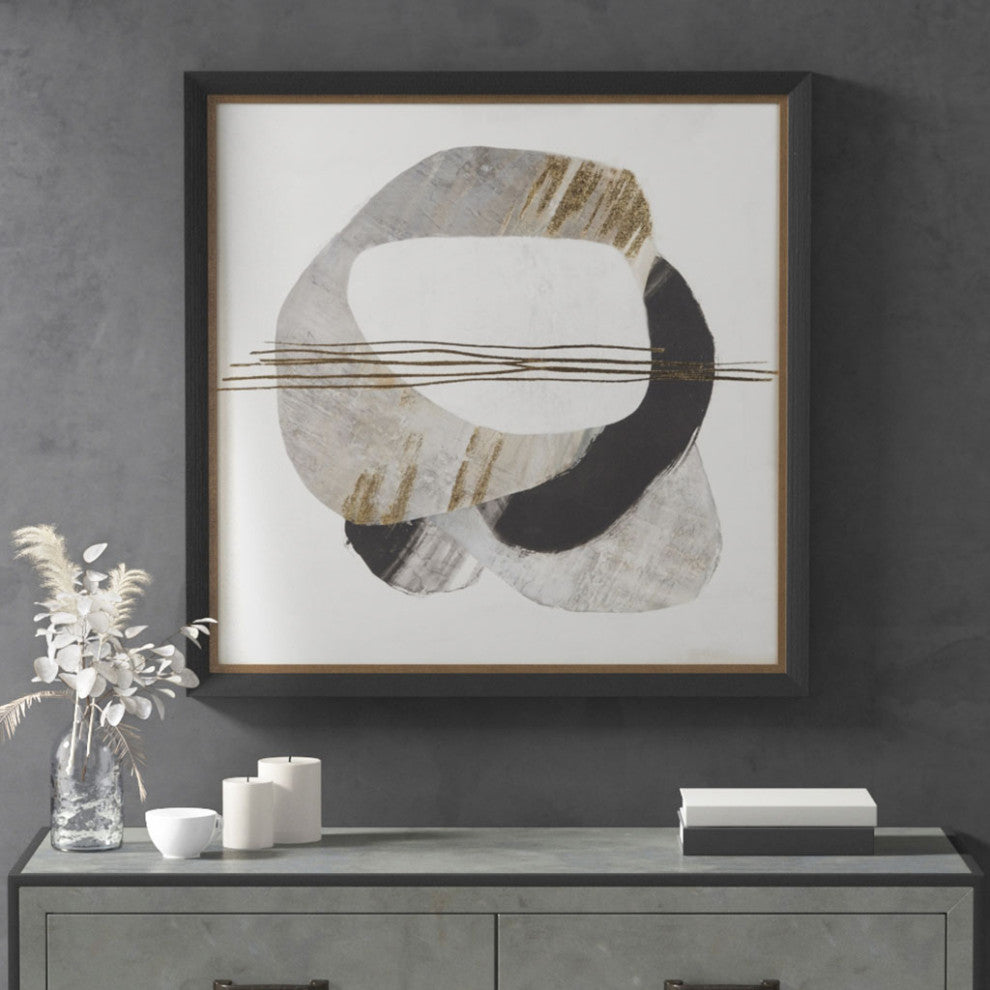 Madison Park Auric Beam Auric Beam Abstract Neutral Framed Wall Art