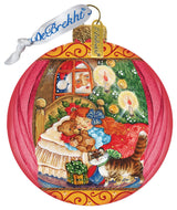 Hand Painted Scenic Glass Ornament Night Before Christmas
