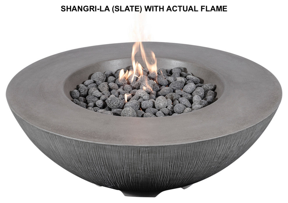 Pyromania Shangri-La Concrete Fire Bowl, 41", Slate Gray, Propane