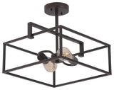Nolan Farmhouse 2 Light Square Semi-Flush Ceiling Pendant 14"
