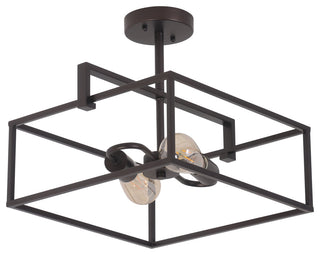 Nolan Farmhouse 2 Light Square Semi-Flush Ceiling Pendant 14"