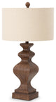 Set of 2 Rustic Brown Curvy Table Lamps