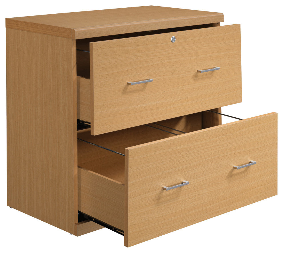 Alpine 2-Drawer Lateral File With Lockdowel Fastening System, Natural Finish