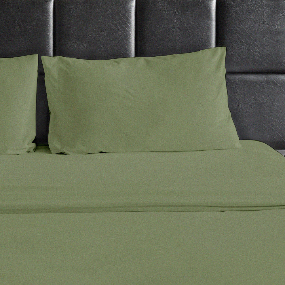 Bluff City Bedding, 1800 Thread Count 4-Piece Set, Green, Full