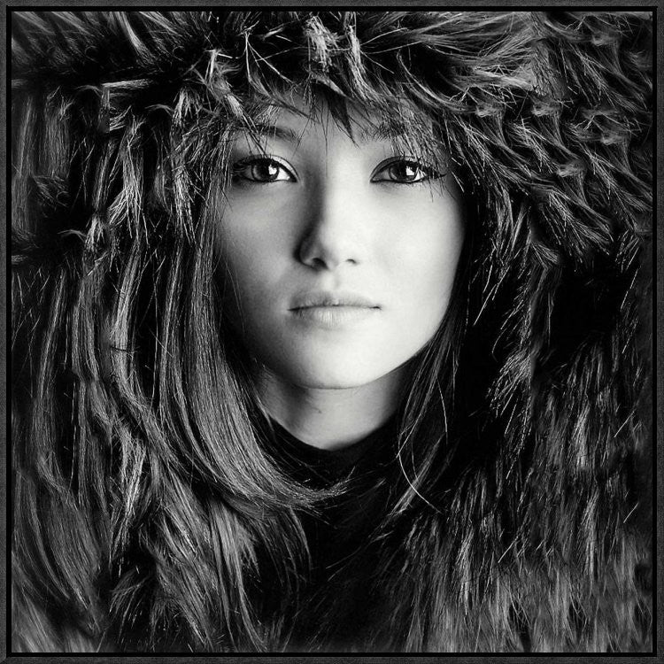 "Wolf Girl" Framed Canvas Giclee by Oren Hayman, 23x23"