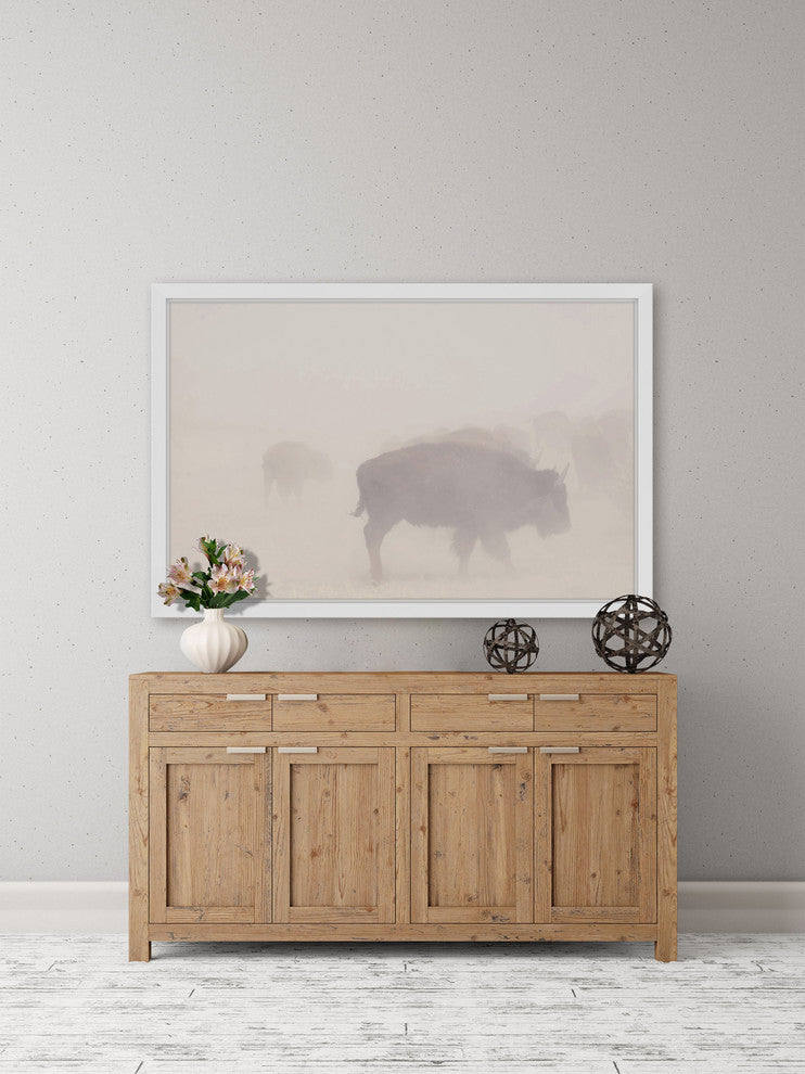 Marmont Hill, "Herd in the Fog" Framed Painting Print, 24x16