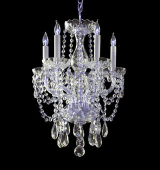 Traditional Crystal 5-Light Mini Chandelier, Polished Chrome Finish