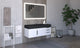 CastelloUSA Amazon 48" Wall Mounted Vanity Set, White, Black Top, Chrome Handles