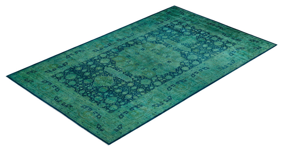 Fine Vibrance, One-of-a-Kind Handmade Area Rug Blue, 14'10"x9'3"
