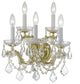 Crystorama 4404-GD-CL-SAQ, 5-Light Wall Mount, Gold