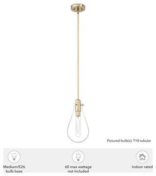 Hunter 7" Lundin Palm Gold 1 Light Pendant Ceiling Light