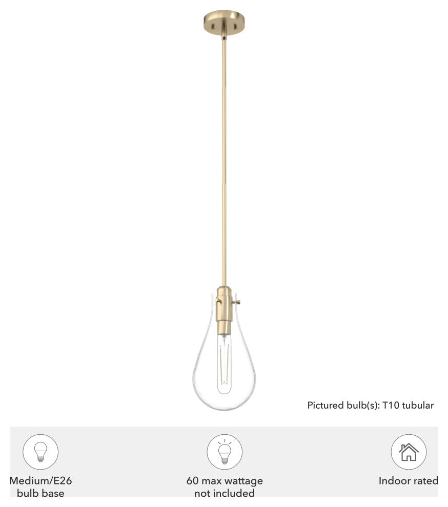 Hunter 7" Lundin Palm Gold 1 Light Pendant Ceiling Light