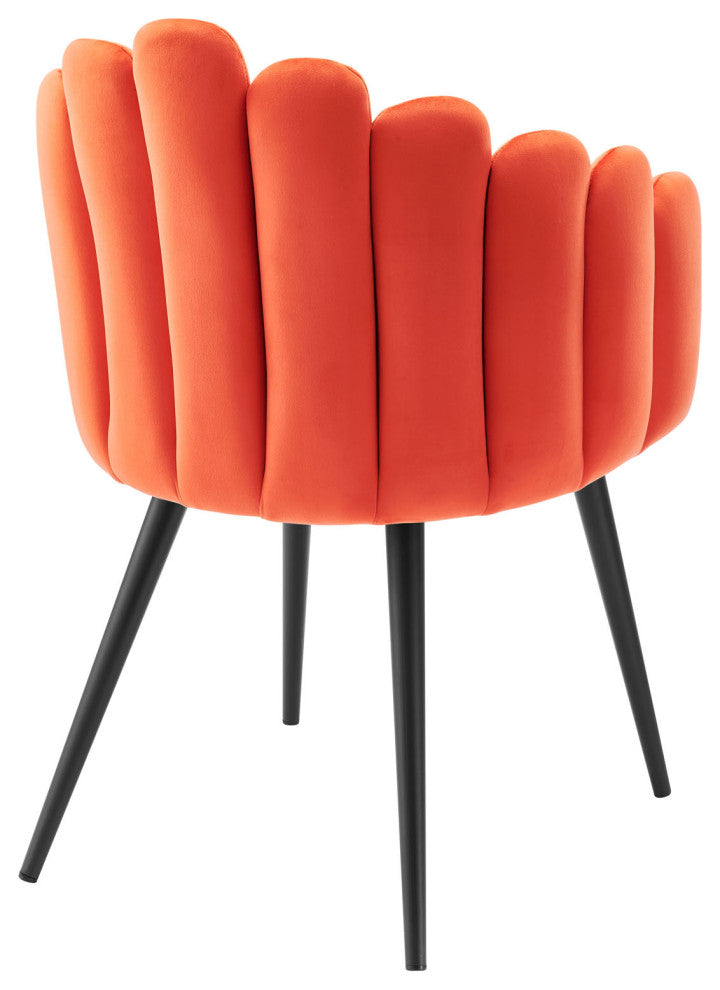 Vanguard Performance Velvet Dining Chair Black Orange -4677