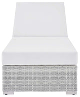 Convene Outdoor Patio Chaise Light Gray White