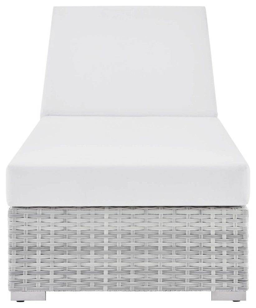 Convene Outdoor Patio Chaise Light Gray White