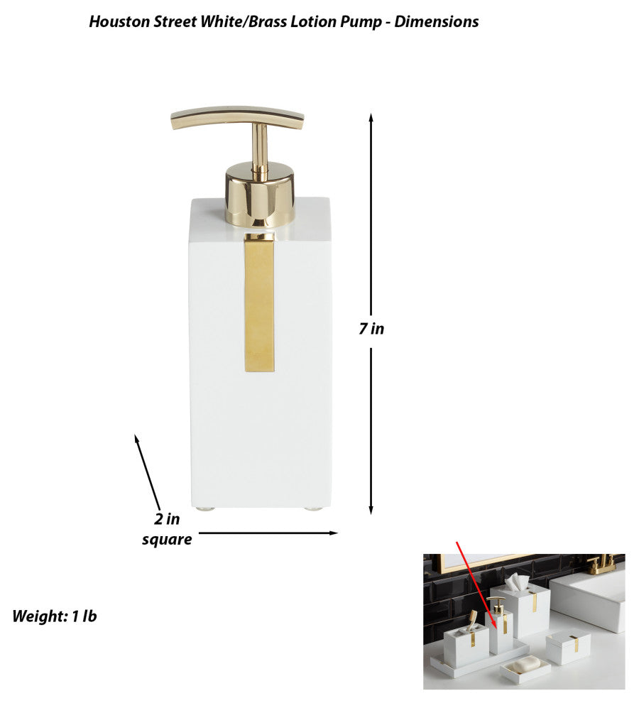 Houston Street White/Brass Lotion Pump