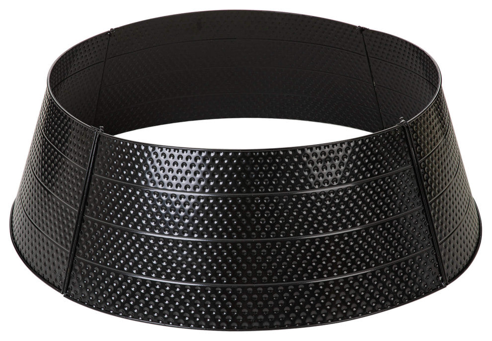 40.5"D Hammered Metal Christmas Tree Collar, Black
