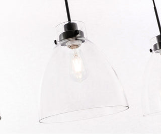 Elegant Lighting LD5030D42 Frey 3 Light 43"W Linear Pendant - Black