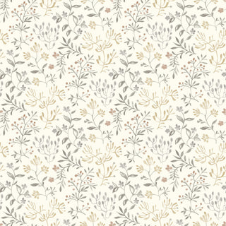 Tarragon Grey Dainty Meadow Wallpaper Sample