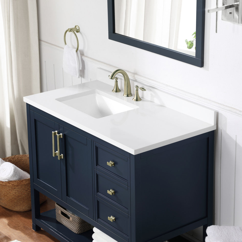 Ove Decors Stanley 42" Single Sink Bathroom Vanity, Midnight Blue