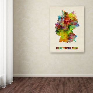 'Germany Watercolor Map' Canvas Art by Michael Tompsett