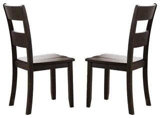 Set of 2 Wood Side Chair, Distressed Walnut Finish